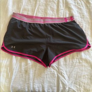 Under Armour pink and grey shorts